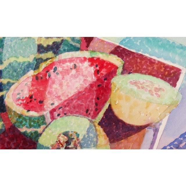 Charlotte Huntley, Still Life with Watermelons and Cantaloupes, Circa 1980 For Sale - Image 4 of 8