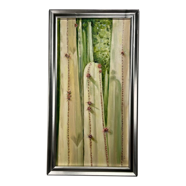 2026 Oil on Canvas Cactuses Painting by Ukrainian Artist Svitlana Shapovalova For Sale