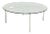 Mid-Century Modern Chrome X Base Round Glass Top Coffee Table For Sale