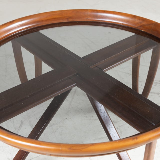 Round Walnut Coffee Table, Brazil, 1950s For Sale - Image 12 of 14