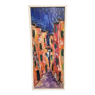 Mid-Century Florentine Oil on Board Painting – Italian Vintage Art For Sale