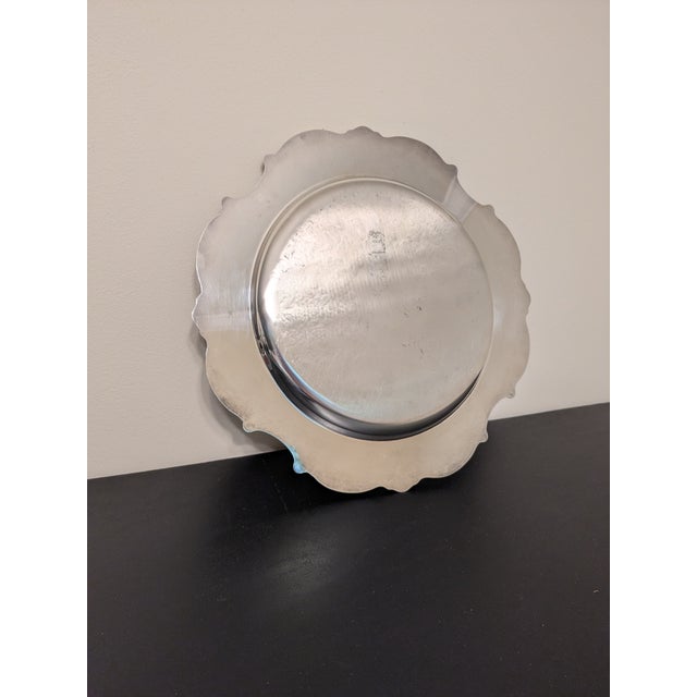 Vintage Gorham 12.5" Strasbourg Silverplate Round Serving Tray For Sale In Saint Louis - Image 6 of 7