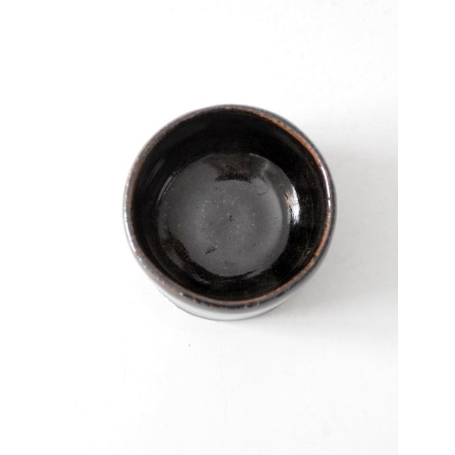 Brown Vintage Handmade Studio Pottery Bowl For Sale - Image 8 of 9