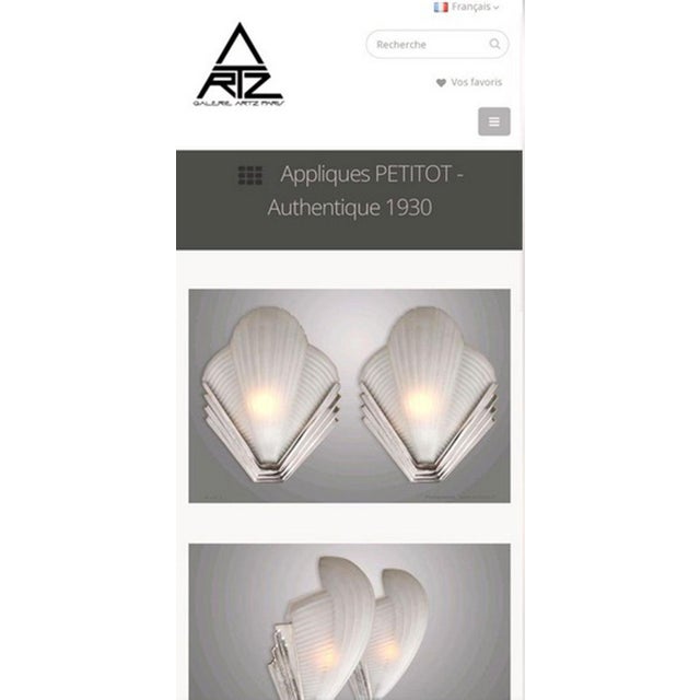 Art Deco French Wall Lights from Atelier Petitot, 1920s, Set of 2 For Sale - Image 3 of 17