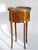 1950s Small French Louis XV Style Oval Marquetry Side Table or Nightstand with Drawers and Brass Details, 1960s For Sale - Image 5 of 10