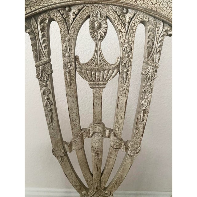 Hepplewhite Style Intricate Shield Back Set of Six Chairs Mint Condition Late 20th Cemtury For Sale - Image 13 of 18