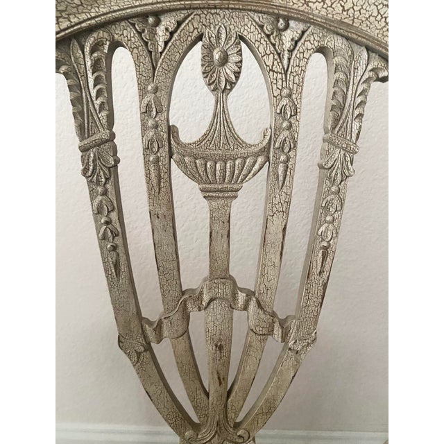 Vintage Hepplewhite Style Intricate Shield Back Set of Six Chairs Mint Condition For Sale - Image 13 of 18