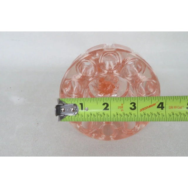 Mid 20th Century Cambridge Glass Lady Pink Flower Frog Ten Hole Floral Vase Figurine For Sale - Image 5 of 12
