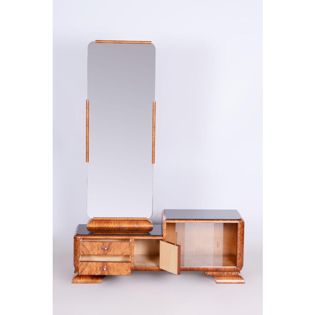 Art Deco Dressing Table in Rosewood and Walnut Veneer with Mirror, France, 1920s For Sale - Image 3 of 12
