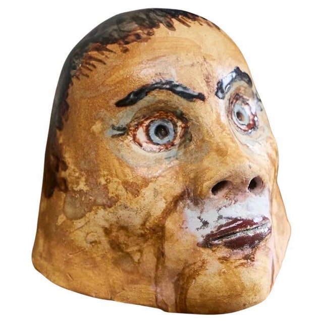 Studio Pottery Phantasy Head, 1970s For Sale - Image 10 of 10