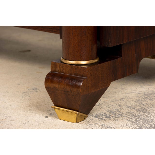 Art Deco Rosewood and Brass Dining Table, Jules Leleu Style, 1930s For Sale - Image 11 of 18