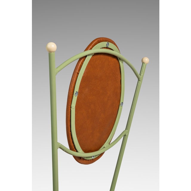 Set of Two (2) Mid-Century Modern Italian Outdoor Patio / Bistro Chairs in Wrought Iron & Vinyl, Usa, C. 1960s For Sale - Image 14 of 18
