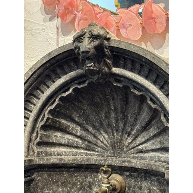 Traditional Rare 19th C. Belgian Black Marble Wall Fountain For Sale - Image 3 of 10