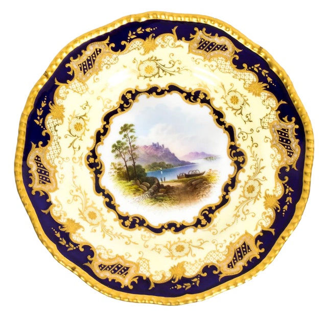 Antique Coalport Porcelain Plate, 1891 For Sale