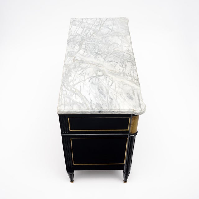 Black Louis XVI-Style Ebonized Secrétaire Commode For Sale - Image 8 of 9
