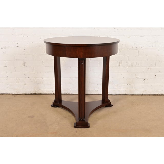 Baker Furniture French Empire Mahogany Gueridon or Tea Table, Newly Refinished For Sale - Image 15 of 16