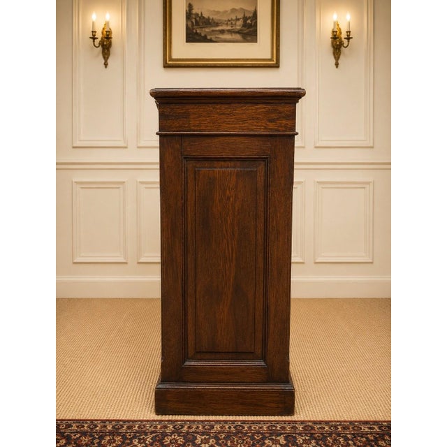 Hollywood Regency Regency Low Sideboard with Plinth in Oak Herringbone Top For Sale - Image 3 of 9