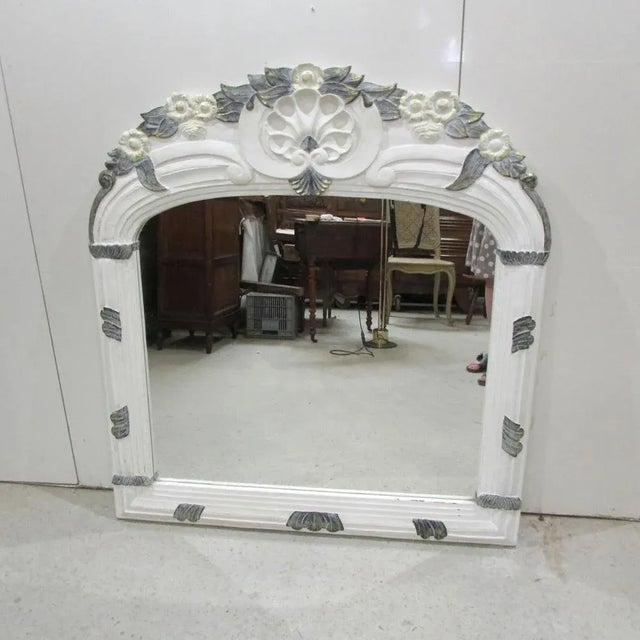 Wood Romantic Mirror in Wood, 1980s For Sale - Image 7 of 7