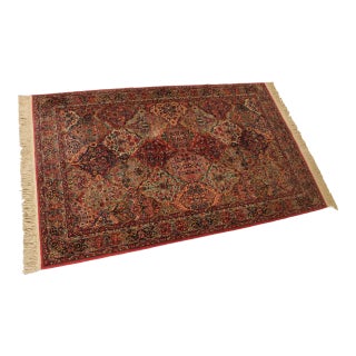 1980s Karastan Multicolor Kirmin 5'9 Inch x 9' Wool Area Rug For Sale