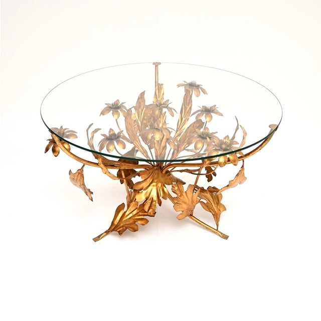 Vintage Gilt Metal Coffee Table by Hans Kogl, 1960 For Sale - Image 11 of 11