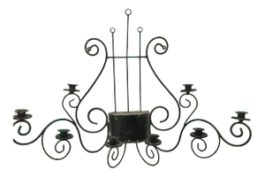 Vintage Metal Eight Arm Wall candleScones With Removable Planter