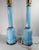 Modern Early 20th Century Pair of French Baby Sky Blue Opaline Glass Table Lamps For Sale - Image 3 of 14