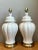 Crafted with classic ginger jar contours and delicate textural depth, this pair of vintage ceramic table lamps features...