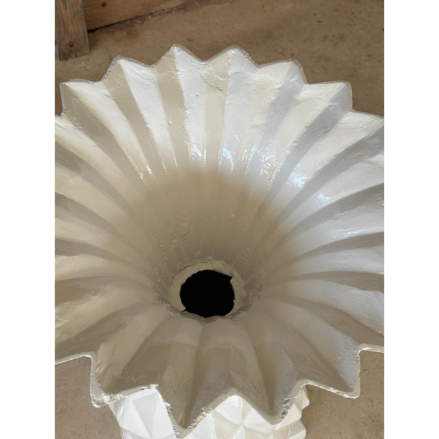 Hollywood Regency Vintage Cast Metal Sculptural Coastal Regency Pineapple Planters For Sale - Image 3 of 12