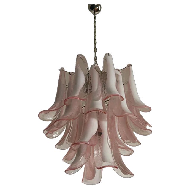 Vintage Italian Glass Chandelier, 1984 For Sale