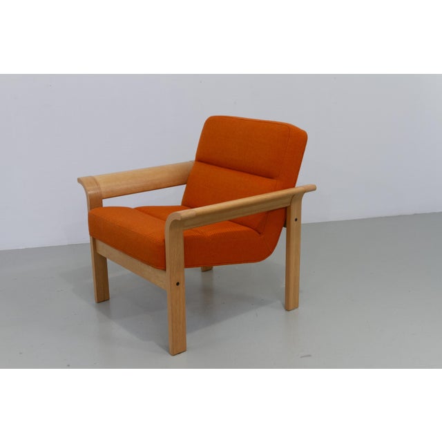 Danish Orange Oak Botium Lounge Chair from Magnus Olesen, 1970s For Sale - Image 15 of 18