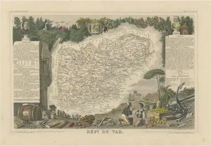 Illustrated Map of the Var Department from Atlas National Illustré, 1856