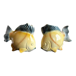 Vintage 1950's Royal Copley Fish Planters / Cachepots - a Pair