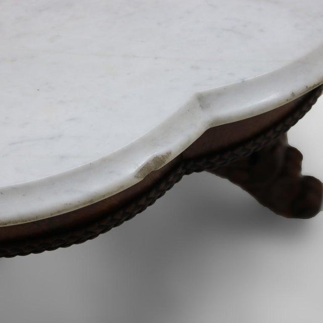 Antique Berkey and Gay School Victorian Carved Mahogany & Rosewood Table C1880 For Sale - Image 11 of 13