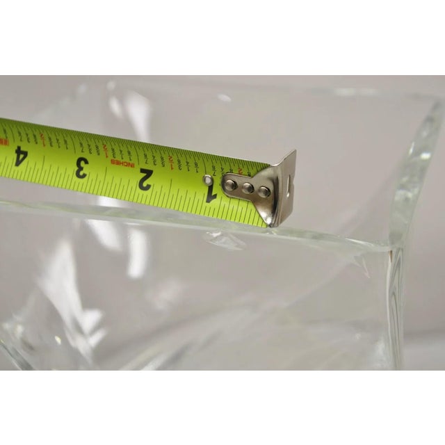 Late 20th Century Modern Abstract Turkish Konart Twisted Glass Crystal Vase Centerpiece (B) For Sale In Philadelphia - Image 6 of 10