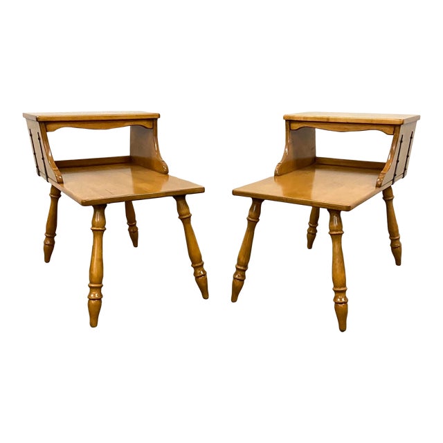 Vintage 1959 Ethan Allen Baumritter Colonial Furniture Maple Side