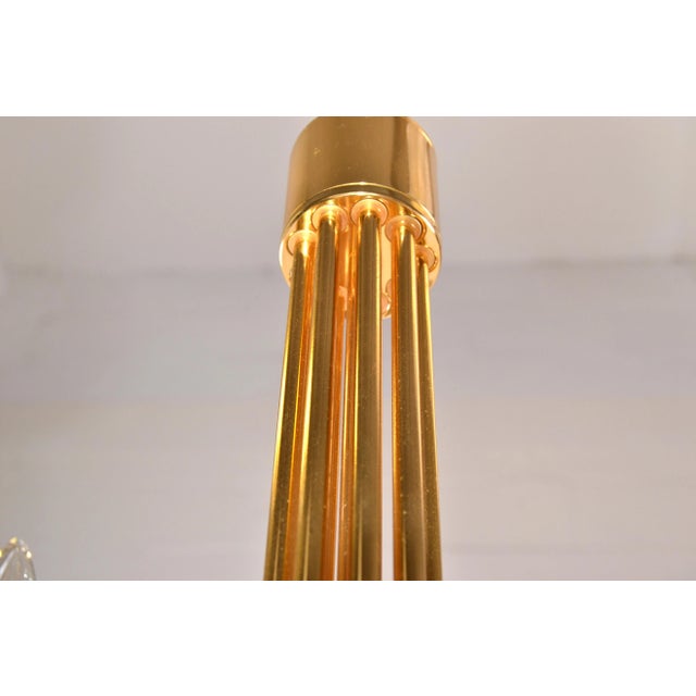 Brass Stilkronen Mid-Century Modern Nine Lights Gold Plate & Brass Chandelier Italy For Sale - Image 8 of 13