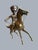Offering a vintage brass sculpture of a Native American chief riding a horse capturing an action fast running display. The...