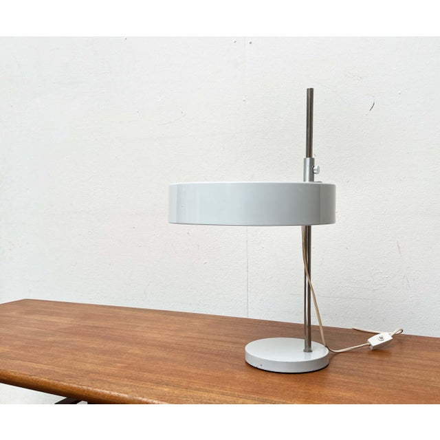 Gray Mid-Century Modern German Minimalist Table Lamp, 1960s For Sale - Image 8 of 18