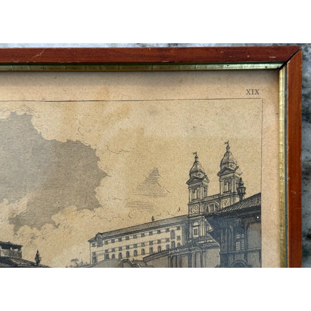 Antique White 19th C. Giovanni Battista Piranesi (1720-1778) Bookplate, "Veduta Di Piazza Di Spagna (1750)" For Sale - Image 8 of 8