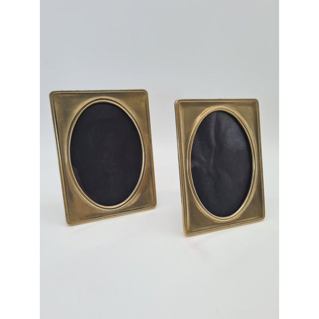 Vintage Brass Picture Frames, 1940s, Set of 2 For Sale - Image 6 of 12