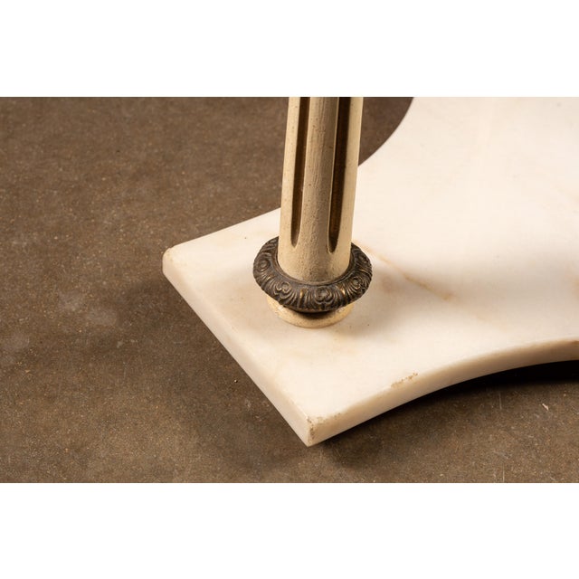 Late 20th Century Vintage Marble Brass and Glass Round Side Table For Sale - Image 5 of 5