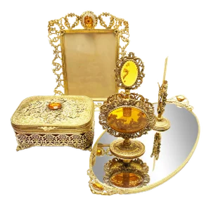 Mid-Century Ormolu-Style Italian Vanity Set - 6 Pieces