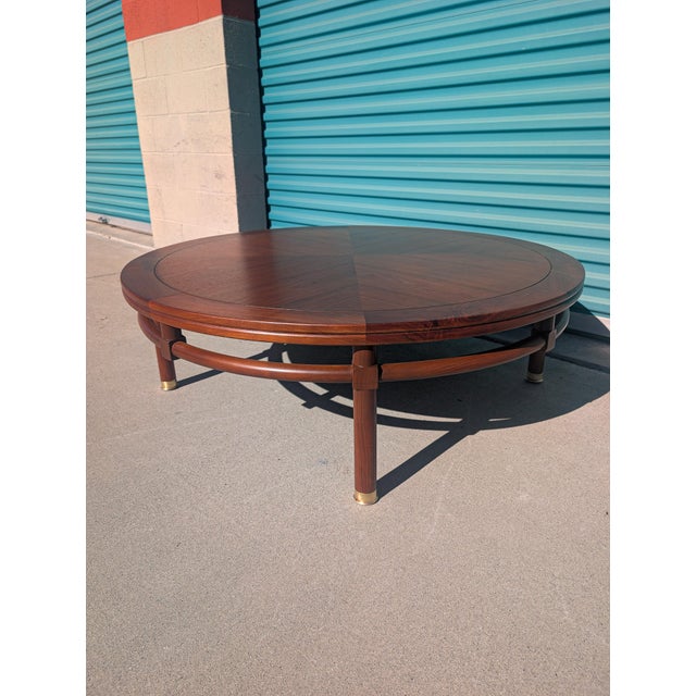 A beautifully proportioned Mid-Century Modern coffee table by Heritage-Henredon, dating to the 1960s. Expertly refinished,...
