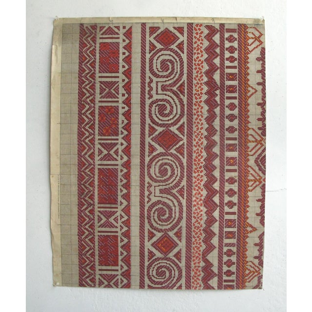 19th c. French original textile design. Gouache on paper. Each design is a one-of-a-kind, hand-painted work. The designs...