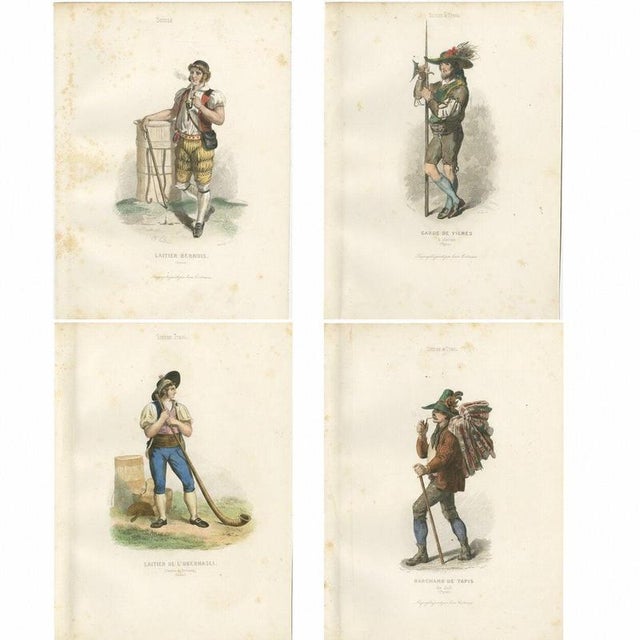 Alpine Trades and Folk Costume Engravings, 1850, Engraving For Sale - Image 9 of 9