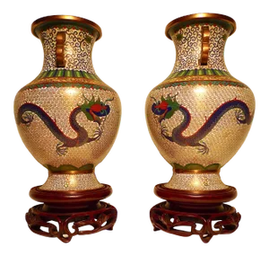 Early 20th Century Chinese Cloisonné Dragon Vases - Set of 2