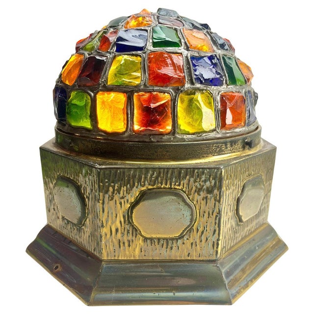 Arts & Crafts Chunk Glass Globe Light by Peter Marsh for Nader, 1940 For Sale - Image 14 of 14