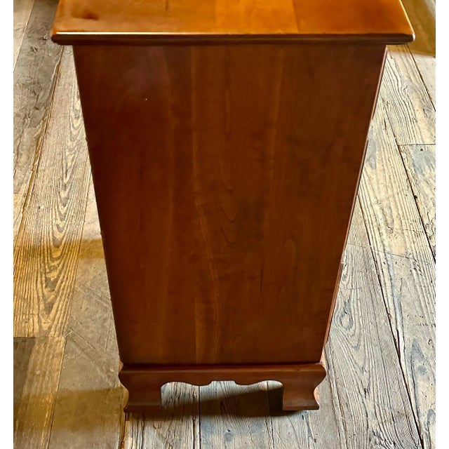Stickley Solid Cherry Three-Drawer Nightstand or Bedside Chest With Brass Hardware For Sale - Image 10 of 10