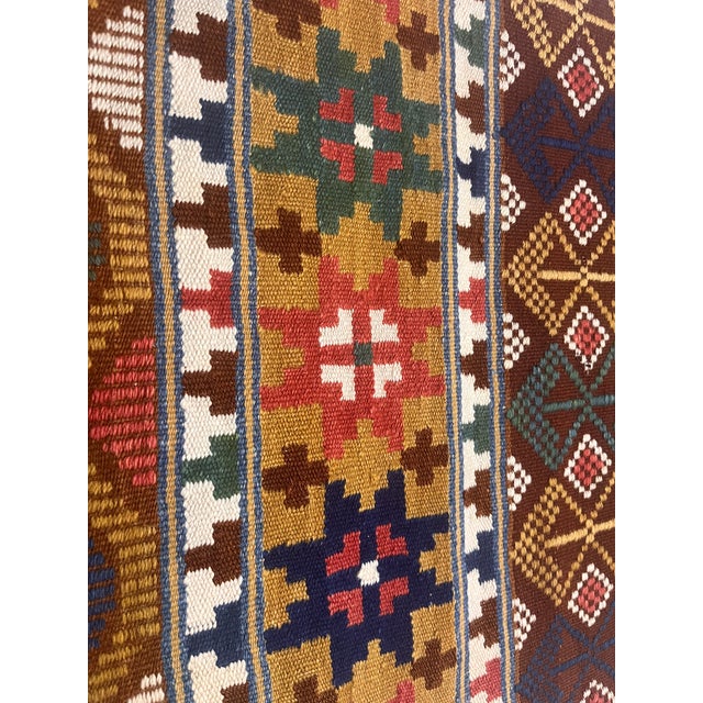 Antique Scandinavian Textile Kilim (1 of Pair) Rug 1’11” X 9’7” For Sale - Image 4 of 6
