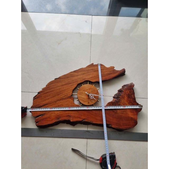 Meteor Through Time – One-of-a-Kind Handcrafted Driftwood Wall Clock Sculpture For Sale - Image 12 of 18